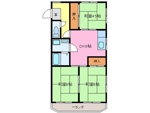 六軒駅 徒歩19分 2階の物件間取画像